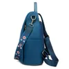 Modebroderi Flower Star Ryggsäck Zippers Classic Designer Women Bags Oxford Handväskor för kvinnliga resor ryggsäckar Beige Blue Black High-kvalitet
