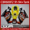 Corpo + serbatoio per HONDA CBR 600F2 600 F2 CC 600FS 91 92 93 94 Carrozzeria 63No.42 CBR600 FS CBR600F2 CBR600FS 1991 1992 1993 1994 CBR600-F2 600CC 91-94 Kit carenature Hot Repsol