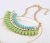 Design Sweet Girls Favorite Chic Gold Color Fresh Green Chunky Collier Chokers