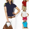 Womens Polo T-shirt Klassische Sommer T-Stück Tier Stickerei Authentische Frauen Lässige Mode Kurzarm