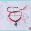 Bracelet porte-bonheur tissé à la main Kabbale fil rouge Hamsa Bracelets bleu turc mauvais œil charme bijoux Fatima amitié goutte livrer