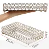 Table Storage Boxes 35*20*6cm Crystal Makeup Organizer Mirrored Crystal-Vanity Tray Decorative for Perfum Jewelry Make-up Bathroom Organizers Gold/Silver 3 Sizes