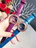 Fashion Brand Watches Women Lady girl Crystal flower style Leather strap quartz wrist Watch CHA28