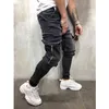 نحيل جينز الرجال الهيب هوب sweatpants البضائع الرجال 211108