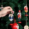 Cute Wooden Nutcracker Solider Figures Model Puppet Doll Toy Home Decor Christmas Decoration Pendants Ornaments 6pcs/set 211108