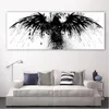 Peinture murale abstraite avec ailes d'aigle, noir et blanc, Art mural pour salon, impression sur toile, affiche décorative, sans cadre