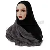 Clássico Colorido Colorido Clássico Cintar Crimp de Algodão Turbante Hijab xalés Mulheres Muçulmanas Scarf Macio