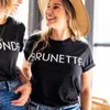 Brud blondin brunett tshirt bachelorette brudtärna ulzzang toppar kvinnor estetisk bröllopsfest t-shirt kvinnor