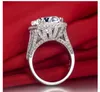 8 Karat Solid 14K Gold Cushion Captivating Simulate Diamond Anniversary Ring For Women Trendy Design Lovely Bridal Jewelry