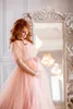 우아한 핑크 잠옷 이브닝 드레스 어깨 얇은 얇은 얇은 얇은 조각상 팬츠 더하기 크기 Pregant 사진 가운 Vestido de Novia