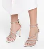 Top Quality Women's Josefine Sandals Strappy Crystal Lady High Heels Party Wedding Dress Sexy Summer Gladiator Sandalias With306o