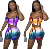 Kvinnor Sommarkläder Tie Dye Tracksuits Jogging Passar Ärmlös Tank Top + Shorts Två Piece Set S-XL Outfits Casual Sportswear Print Sweatsuits DHL Ship 4906