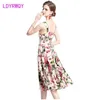 LDYRWQY Sexy Kleid mit koreanischem Modedruck, Slingband und lockerem Bauch, quadratischer Kragen, Polyester, Sommer 210416