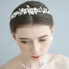 Delikatne Zestawy Biżuterii Bridal Porcelan Kwiat Kobiety Naszyjnik Kolczyki Zestaw Wesele Tiara Akcesoria H1022