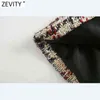 Zevity Mujeres Vintage Plaid Patrón Imprimir Abrigo de lana Mujer Chic Manga larga Doble botonadura Outwear Chaquetas Tops CT629 211110