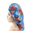 Mujer Bonete Africano Impresión de satén Tela de satén Ankara Noche Sueño Cap Elástico Anche Muslim Turban Bandanas Headwear Head Head Bands Wrap