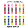 정통 VAPMOD QD30 플러스 일회용 전자 담배 장치 4000 퍼프 충전식 배터리 12ml Prefilled Quizz 메쉬 코일 카트리지 포드 RGB 빛 vape 펜 바 바 플렉스