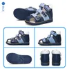 Sandálias Kids Girl Girl Sapatos Meninos Azul Crianças Ortopédica Bebê Branco Flor Design Princesa Flatfeet Calçado para Toddlers 2years