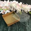 クラフトギフトボックスの透明なふた付きの透明なふた付きクッキーケーキキャンディーの結婚式包装服箱のアイデア210402