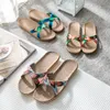 Summer Linen Slippers Women Men Home Indoor Floor Shoes Ladies Casual Flat Slides Sandals Cross Belt Flip Flops