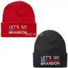 Lets Go Go Brankon Beanie Winter Hats 2024 Трамп вязаные шерстяные вышивка Шляпа президент Выборы Теплые колпачки универсальные EE