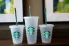 Quality Starbucks 16oz/473ml plastic cups reusable transparent flat cup with column lid sippie cup Bardian 30 pieces free DHL 0