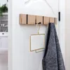 Hangers & Racks Coat Rack,Nailless Folding Hook Hallway Bedroom Door Hat Clothes Rack Hanger Kitchen Toilet Wall Brack Hook,Bamboo Color 4