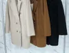 Caramello MMAX sella cappotti in cashmere cappotti di lana unisce doppio petto con risvolto Cappotto da donna in misto cashmere capispalla