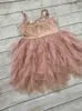 Kids Beaded Princess Dress Girls Summer Feather Pleated Dress Baby Flower Dresses Q0716
