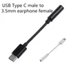 1-5pcs USB Type C To 3.5mm Earphone Headphone Cable Adapter USB-C To 3.5mm Headphone Jack Aux Cable For HUAWEI xioami 6 samsung