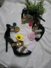 Altın İzle Çivili Ayakkabı Yüksek Topuk Sandal Metal Zincir Dekor Gladyatör Sandalet Kadın Tasarımcı Seksi Parti Ayakkabı Kadın