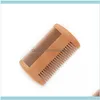 Care & Styling Tools Hair Productshair Brushes Log Color Double Teeth Beard Comb Mens Mahogany Drop Delivery 2021 T0Qlf