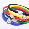 Natural Real White Fresh Water Pearl 11-12mm Silicone Rubber Band Bracelet Women Girl Men Jewelry