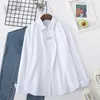 H.SA Factoty Sale Camicie in cotone tinta unita da donna di alta qualità Colletto rovesciato Camicetta formale color caramella manica lunga Top 210417