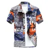 Mode Herren Hawaiian Shirt Männlich Casual Bunte Gedruckt Strand Aloha Hemden Kurzarm Plus Größe 5XL Camisa Hawaiana Hombre 210714