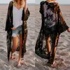 Beach Pareo Women Lace Cardigan Kaftan Shawl Coat Wear Swimwear Cover Up Blouse Tops 2019 Sexy Bathing Suit Cape for Swimsuit Y0820