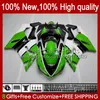 Corpo moto per KAWASAKI NINJA OEM ZX600C ZX636 ZX 6R 6 R 600CC 05-06 Carrozzerie 7No.8 ZX600 ZX 636 ZX-6R 2005 2006 ZX-600 ZX-636 600 CC ZX6R 05 06 Kit carenatura ABS verde bianco