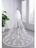 Voiles de mariée mode cathédrale voile dentelle coiffe Double couche 3.5 mètres Super Long Applique bord blanc ou ivoire