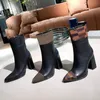 Fashion Womens Ankle Boots Genuine Leather High Heels Shoes 2021Autumn winter Side Zipper Pointed Toe Sexy Party Shoe brand design Ladies Booties