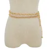 Chaînes de ceinture de ventre à pampilles multicouches pour femmes, colliers Vintage, décoration de plage d'été, robe en jean, bijoux de corps réglables, 2 pièces/ensemble