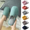 Vertvie Winter Indoor Women Slippers House Plush Soft Cotton Non-slip Floor Shoes Home Slides Bedroom