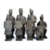 9pcs/set Chinese Army Terracotta Figurine Qin Dynasty Sculpture Home Decoration Clay Crafts with Gift Box 211105