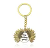 Porte-clés en métal Pendentif Tournesflower Keychaines Vous êtes mon Sunshine KeyRings Openable Clé Chaîne Cadeau Promotion Promotion