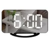 O mais recente relógio de mesa, espelho de carregamento do telefone móvel Eletrônico Snooze Relógio LED Display Hotel, Suporte Logotipo Personalizado