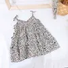 Baby Girl Fashion Clothing Summer Children's Leopard-print Sleeceless Dress Girl Bohemian Cute Dress Best Of Party Abbigliamento per bambini Q0716