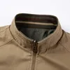 Spring Autumn Middle Aged Men's High Quality Double-sided 100% Cotton Khaki Jacket Coat Father Casual Style Man Army green Coats 210811