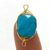 11x22mm Gold Wire Wrap Natural Crystal Stone Twine Charms Rose Quartz Hangers Trendy Voor Sieraden Maken Groothandel