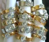 30 pièces Couples mélange hommes femmes Zircon strass acier inoxydable CZ anneaux de mariage cristal fiançailles charme amoureux bague fête bijoux