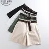 A-Linie kurze feminine Sommer lose hohe Taille Freizeit dünne Shorts Frauen große Größe breites Bein weiblich 4 Farben 7411 50 210510