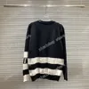 21ss Designers Sweaters luxury letters lattice stripe print paris clothes long sleeve mens shirt tag luxurys black white red orange xinxin